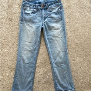 American Eagle light wash Artist Crop Jeans
